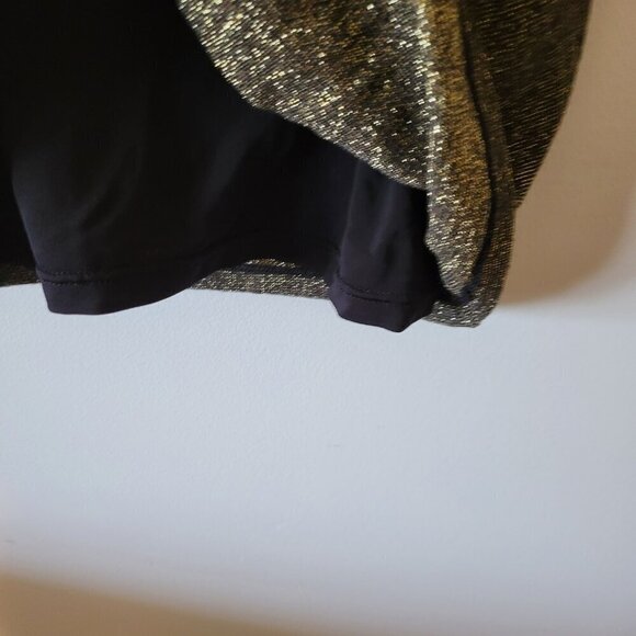 Ted Baker London Black and Gold Metallic Dress with Gathered Knot Size 0 - Picture 9 of 11